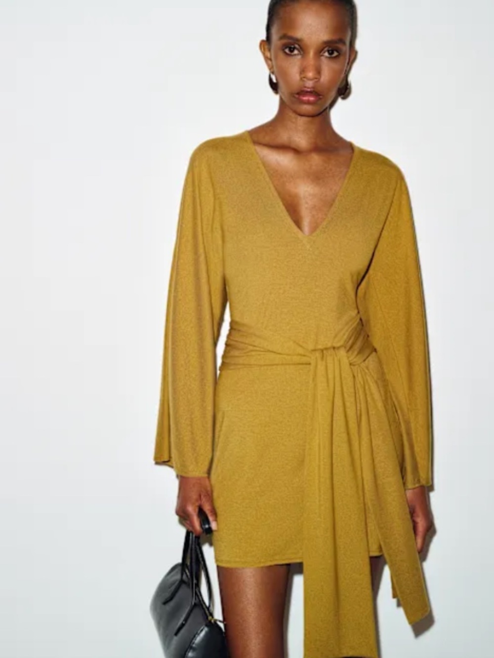Reformation Hadley Knit Side Tie Mini Dress